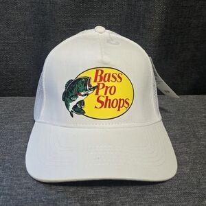 Bass Pro Shops White Mesh Trucker Cap
